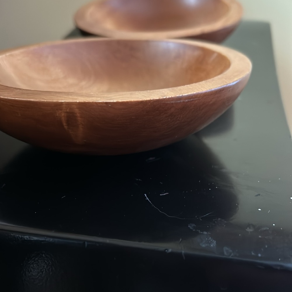 Two wood bowls MCM